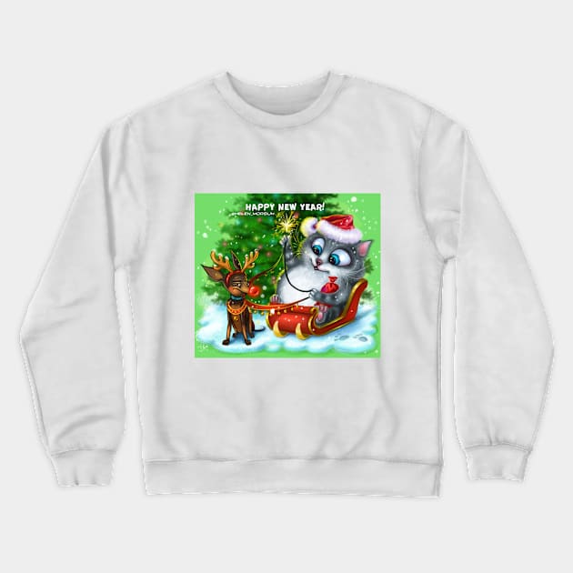 Happy New Yaer Crewneck Sweatshirt by helen_morgun